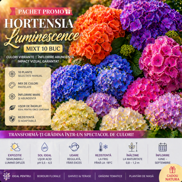 Pachet Hortensia Macrophylla "Luminescence" 10 Bucăți