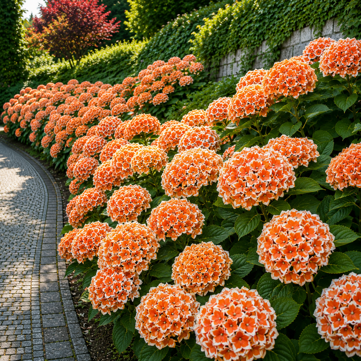 Hortensia Macrophylla Bicolor "Tangerine"