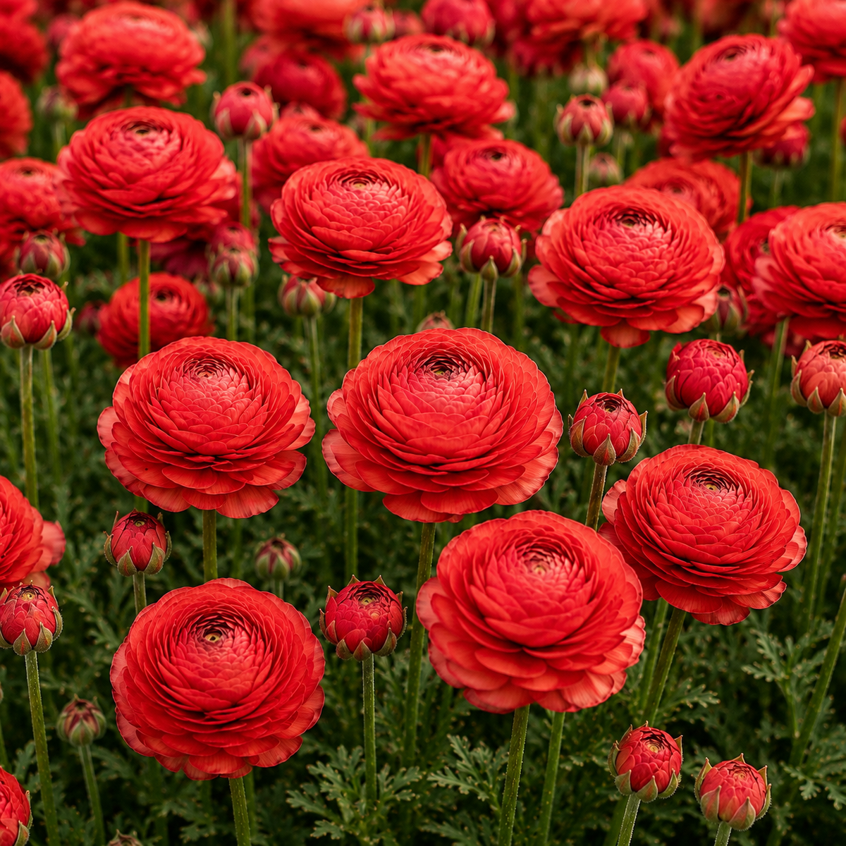 Bulbi de Ranunculus Roșu 5 Bucăți
