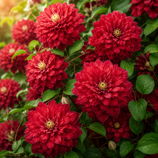 Clemantis "Ruby Cascade" la Ghiveci