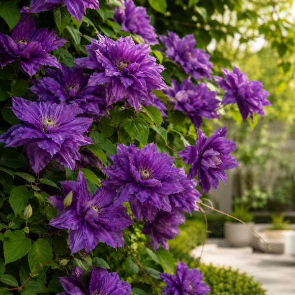 Clematis "Jackmanii" la Ghiveci