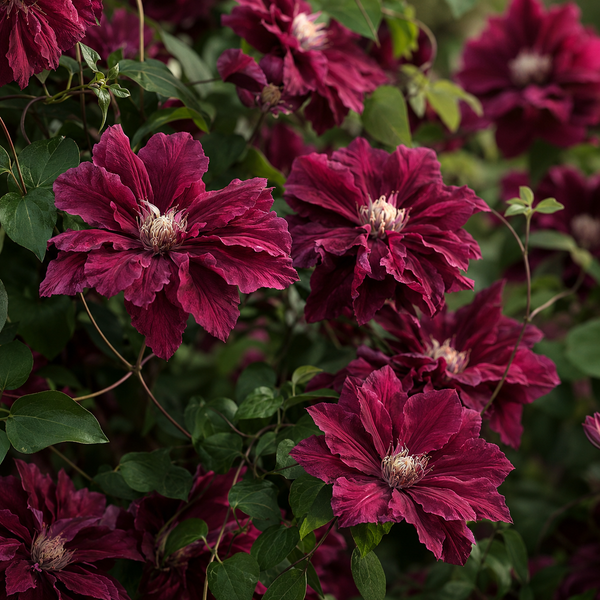 Clematis "Rouge Cardinal" la Ghiveci