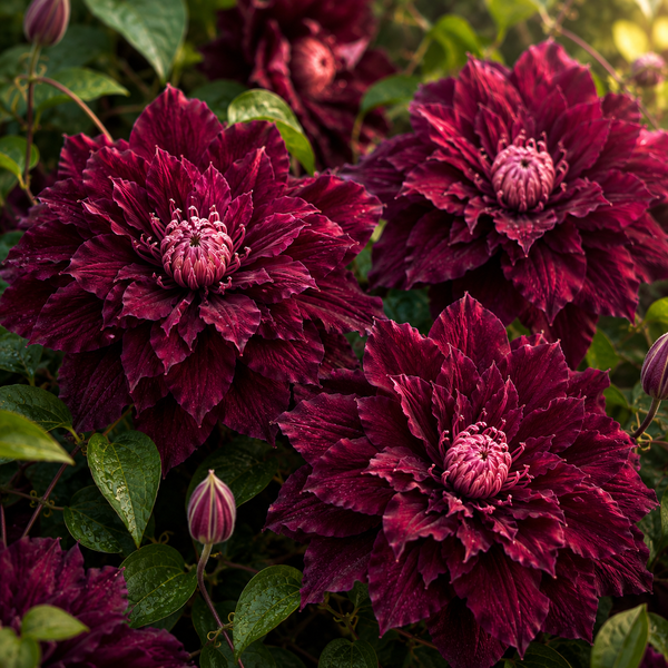 Clematis "Kardynal" la Ghiveci