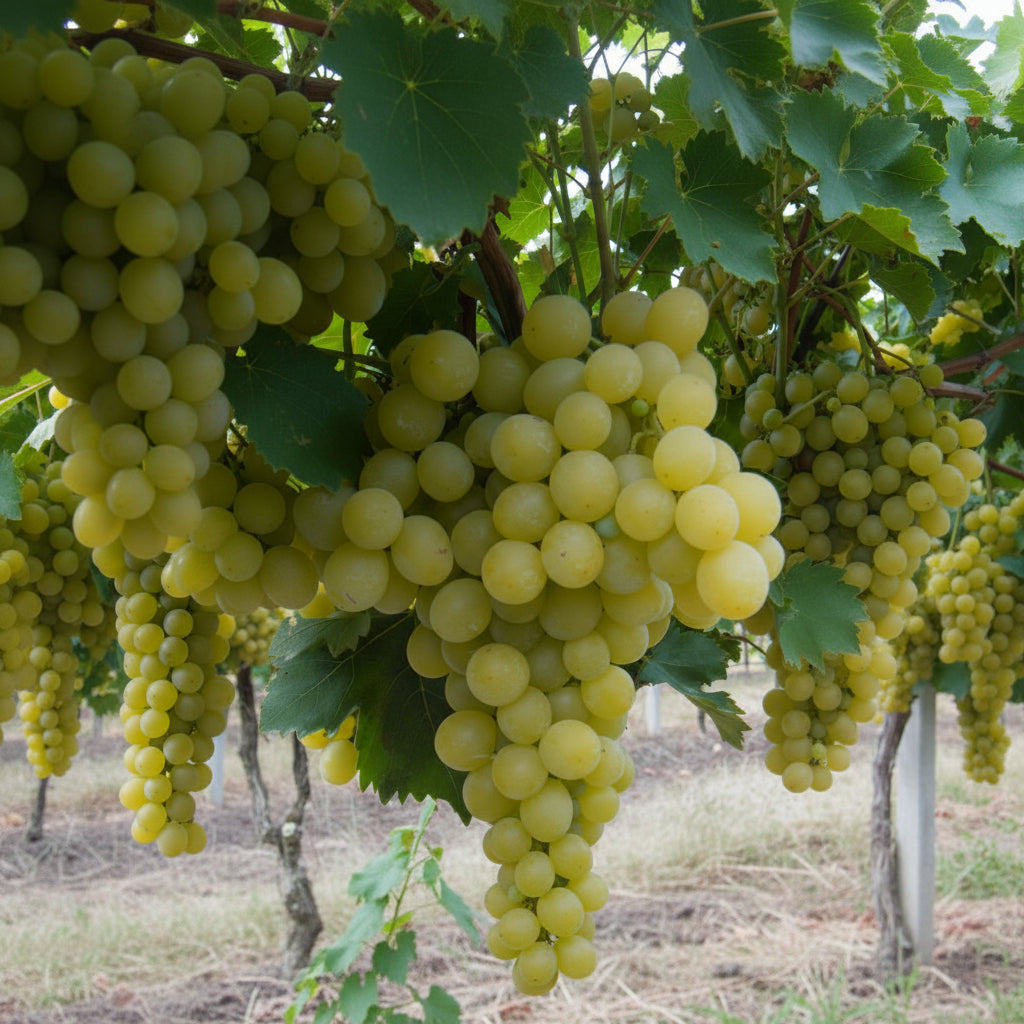 Vită de vie Muscat Italia cu boabe mari și parfumate, ideale pentru consum proaspăt sau vinuri