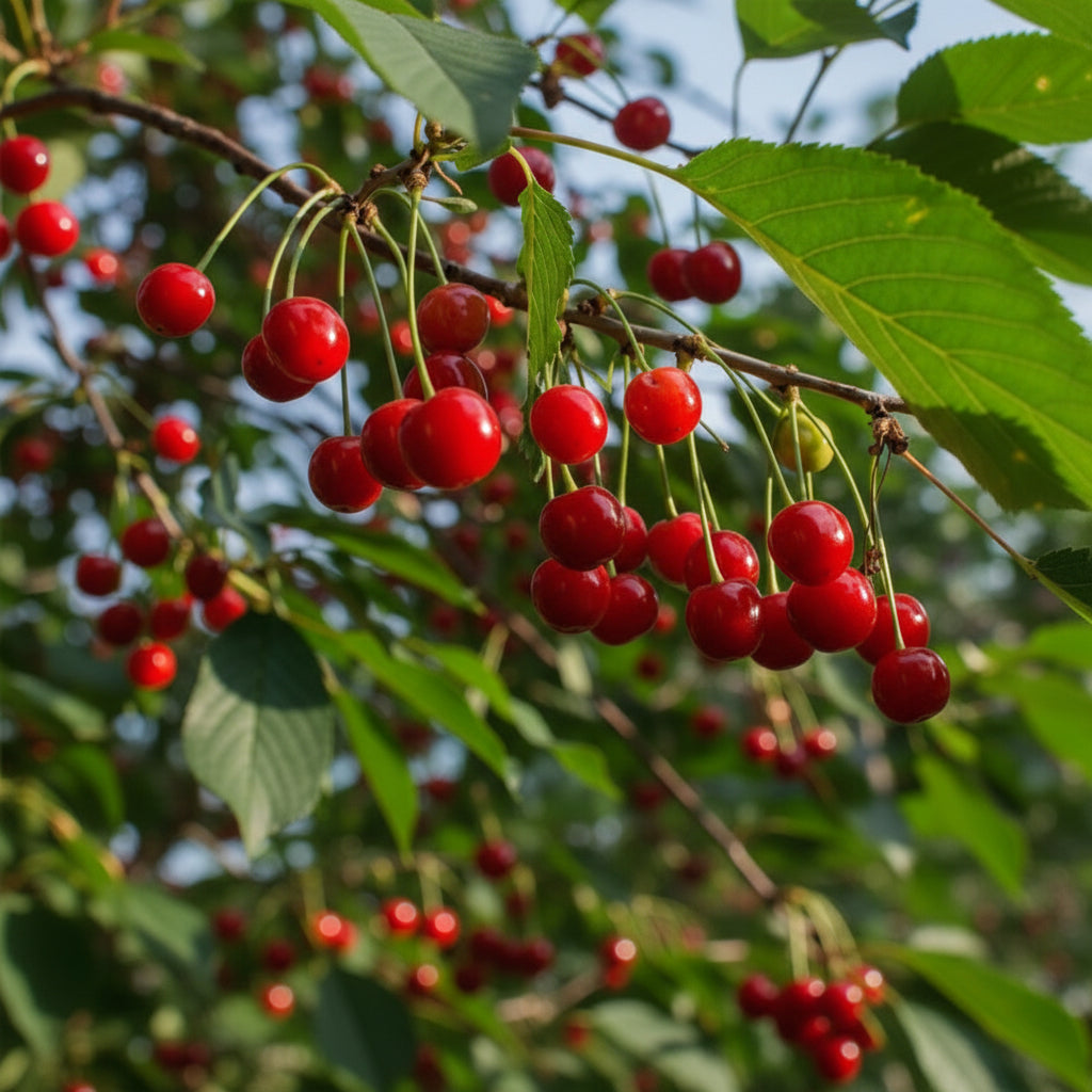 Vișin Hibrid de Voluntari cu fructe roșu închis, pom fructifer altoit, productiv