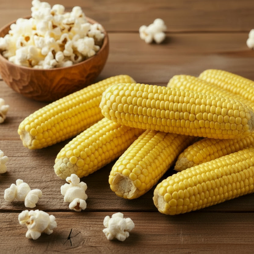 Semințe de porumb de floricele 8g – soi productiv pentru popcorn natural, ușor de cultivat în grădină. Ideal pentru consum sănătos.