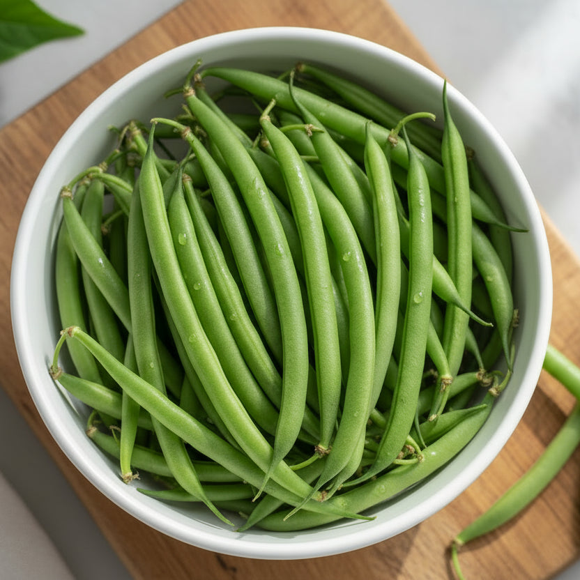 Semințe de fasole oloagă Processor 100 g – soi productiv, păstăi fragede, ideale pentru grădină, consum proaspăt și procesare. Ușor de cultivat.