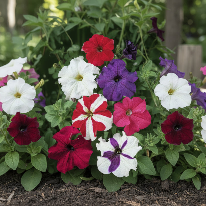 Semințe de petunia 0,2g – flori ornamentale cu înflorire bogată și culori intense. Ideale pentru grădină, balcon și jardiniere.