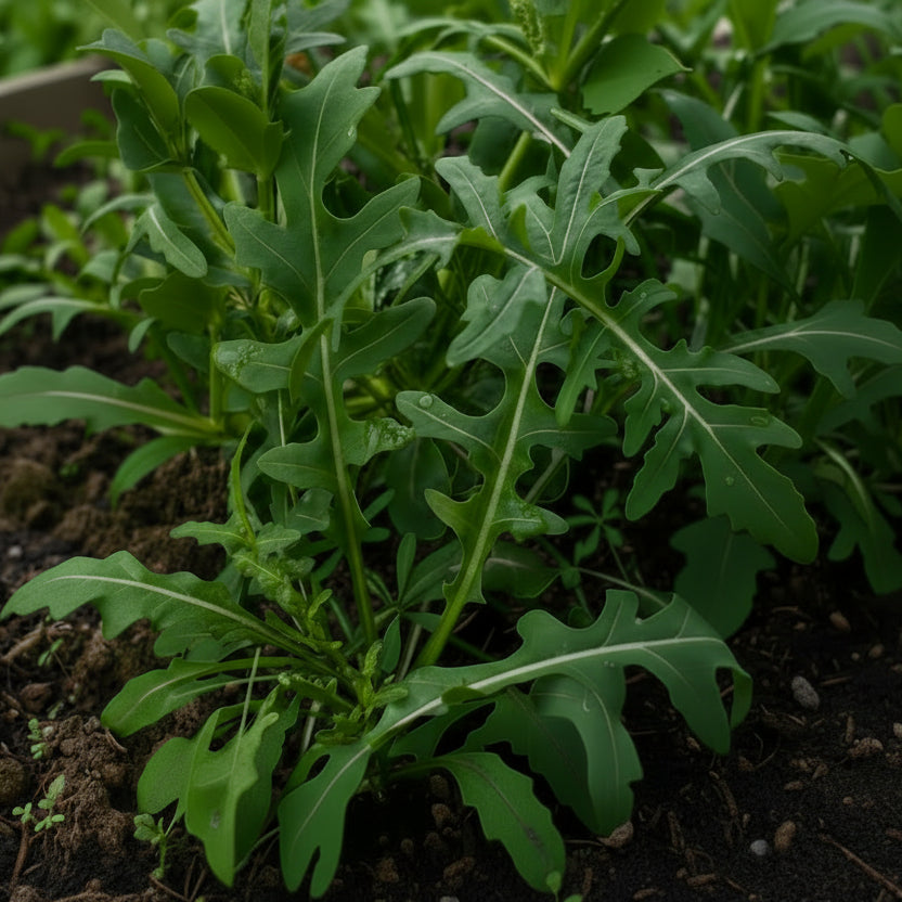 Cumpără Semințe de Rucola 7 g, plantă cu gust picant, ideală pentru salate proaspete. Creștere rapidă, ușor de cultivat în grădină sau ghiveci.